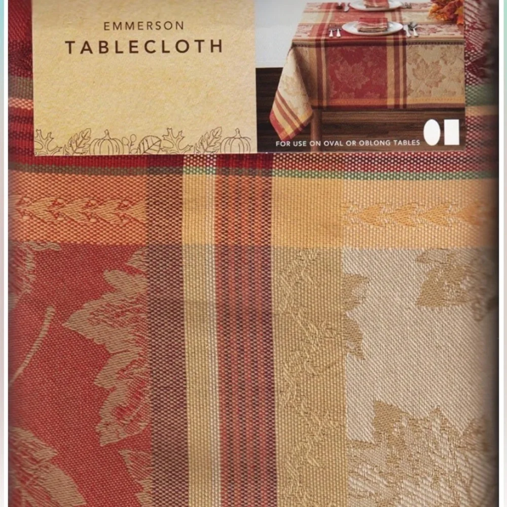 Town & Country Emmerson Jacquard Tablecloth with Autumn Leaves 60” x 120…
